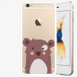 Plastový kryt iSaprio - Brown Bear - iPhone 6/6S - Gold
