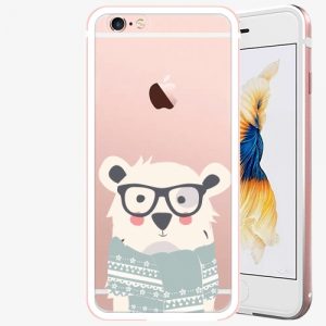 Plastový kryt iSaprio - Bear With Scarf - iPhone 6 Plus/6S Plus - Rose Gold